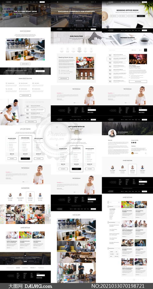 多样化行业适用 精选公司网页与网站设计模板素材